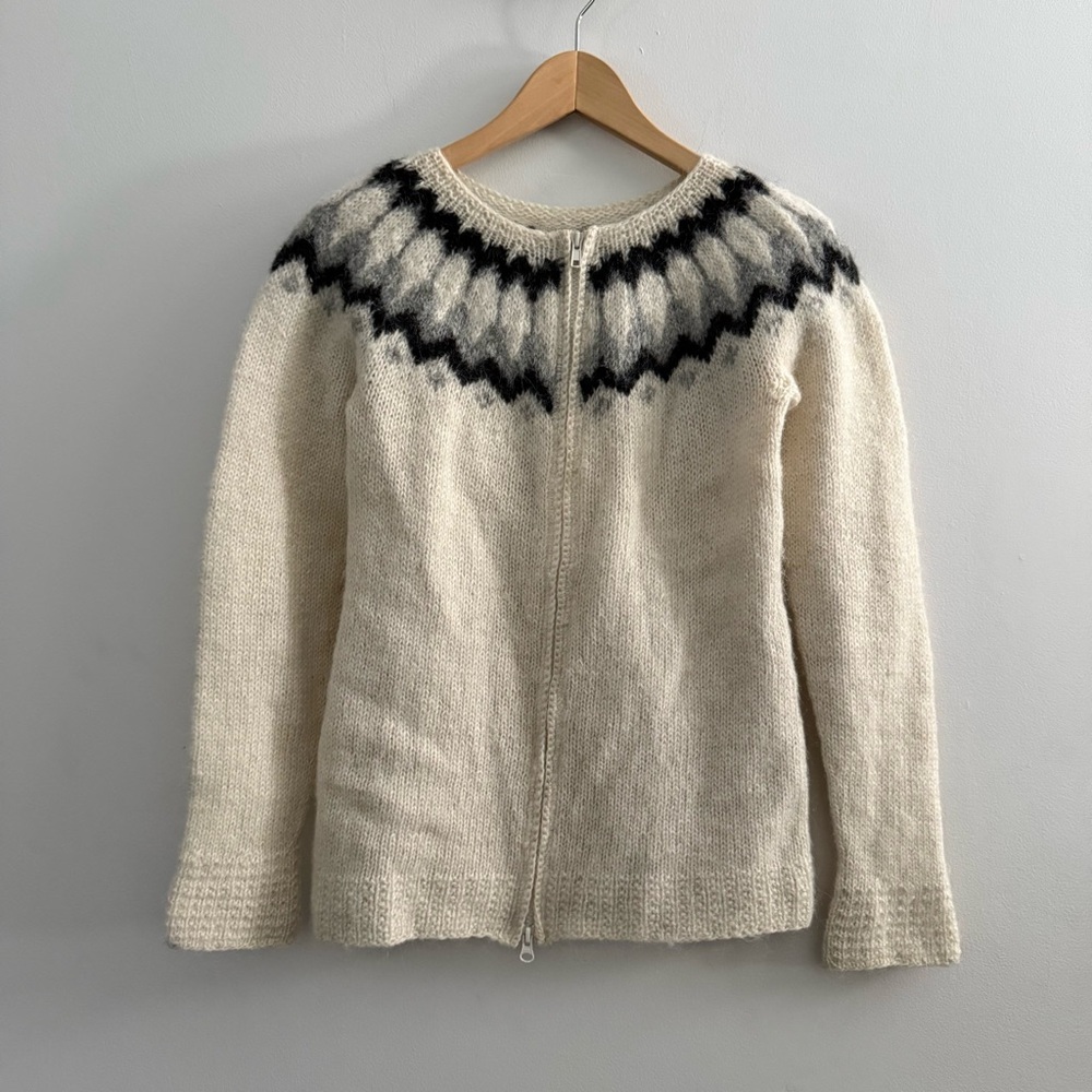 Icelandic Wool Sweater Fair Isle Zip